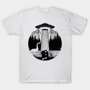 Bigfoot Ufo Abduction Alien Loch Ness Monster T-Shirt